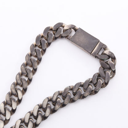 METAL CURB CHAIN NECKLACE メタルカーブ チェーン ネックレス GP ラインストーン シルバー サンローランパリ