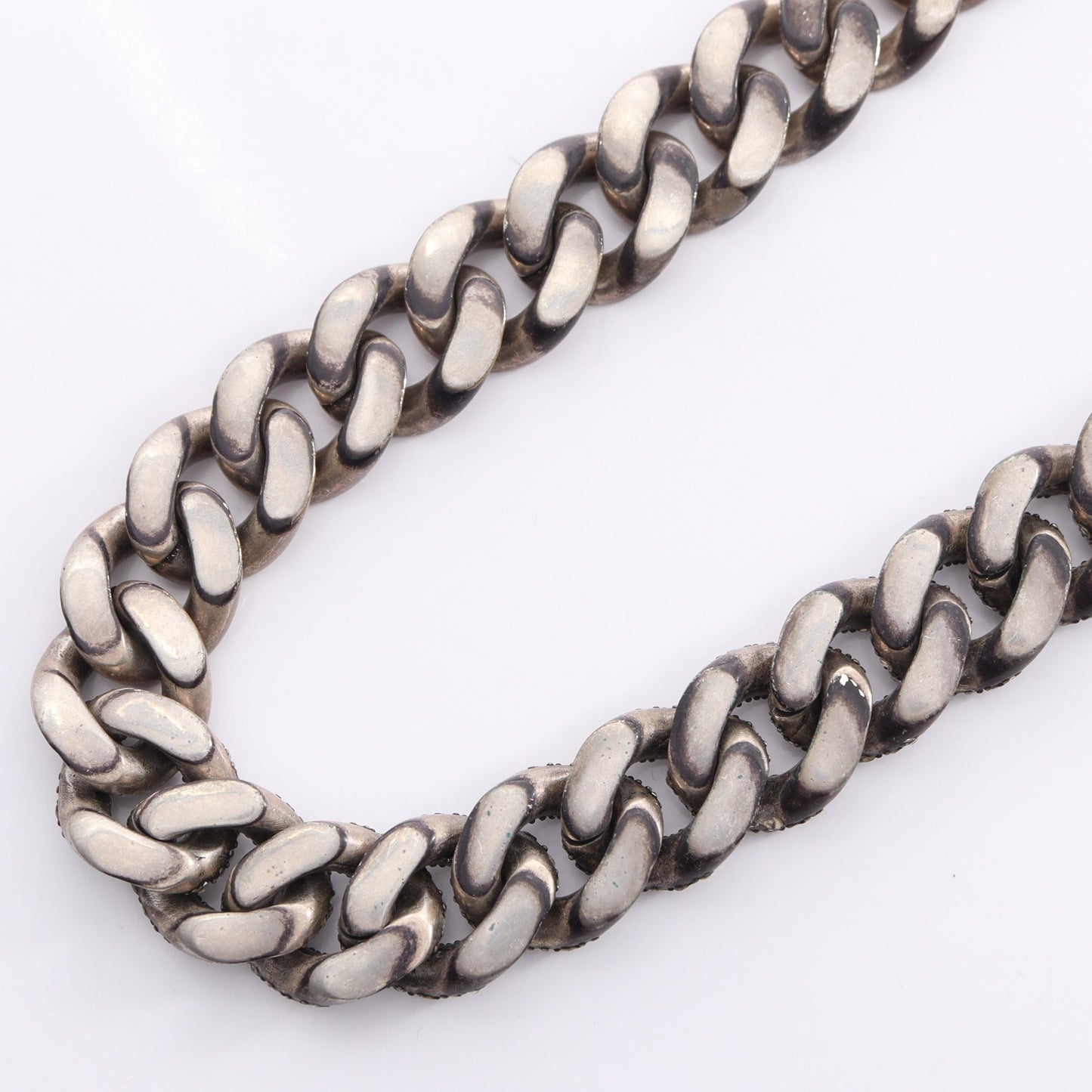 METAL CURB CHAIN NECKLACE メタルカーブ チェーン ネックレス GP ラインストーン シルバー サンローランパリ