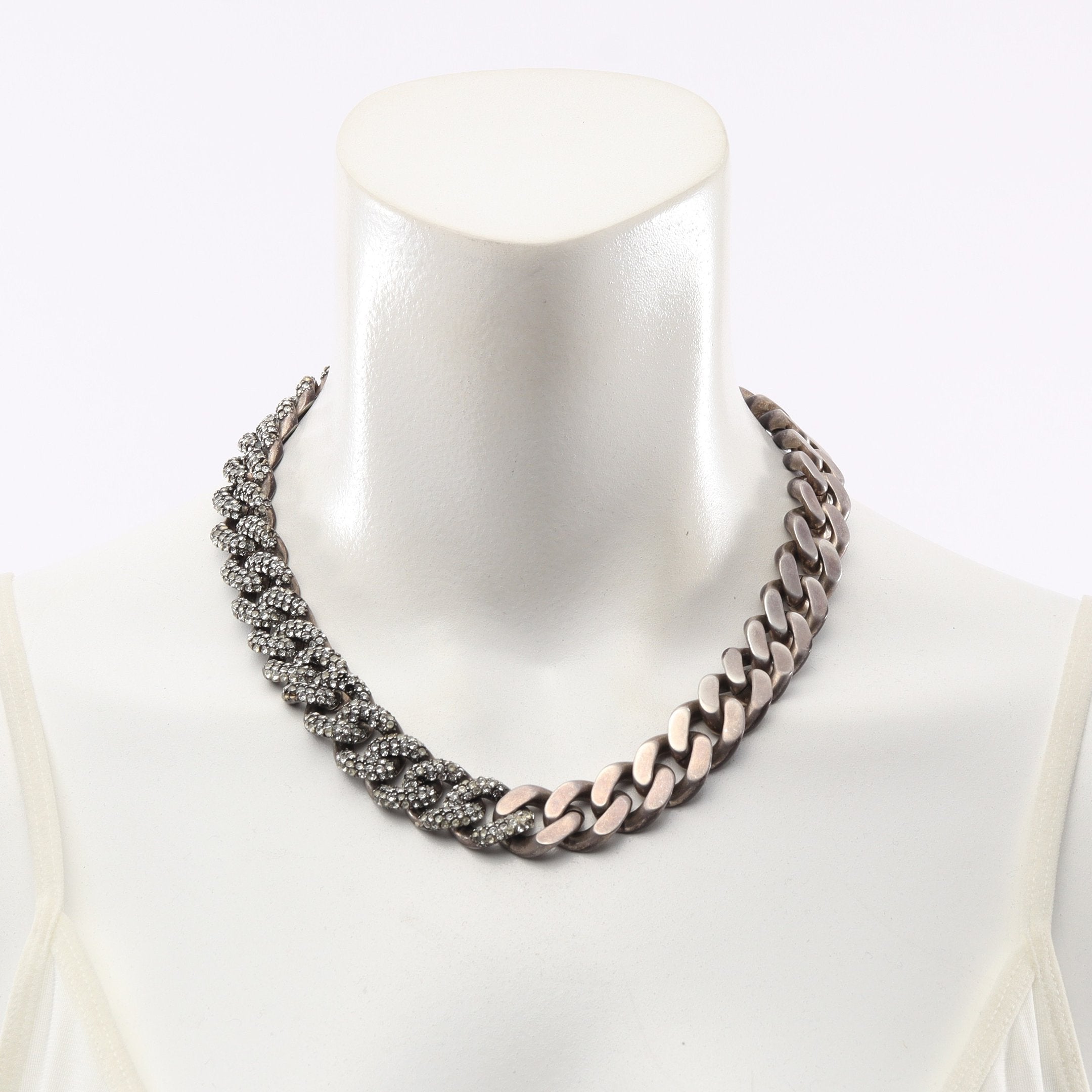 METAL CURB CHAIN NECKLACE メタルカーブ チェーン ネックレス GP