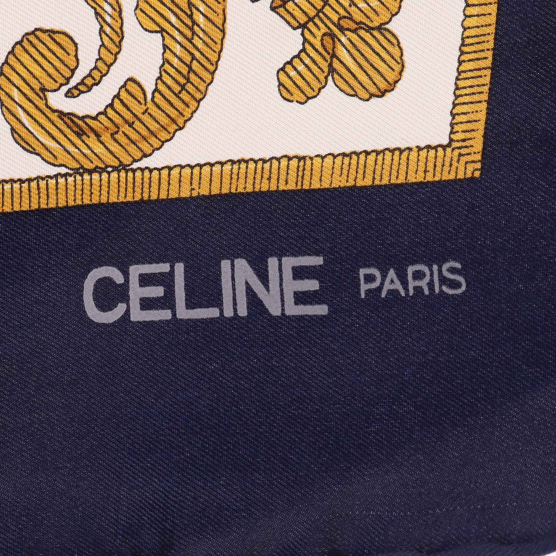 総柄 スカーフ シルク ネイビー レッド マルチカラー セリーヌ 財布・小物 CELINE