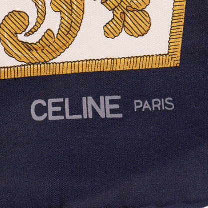 総柄 スカーフ シルク ネイビー レッド マルチカラー セリーヌ 財布・小物 CELINE