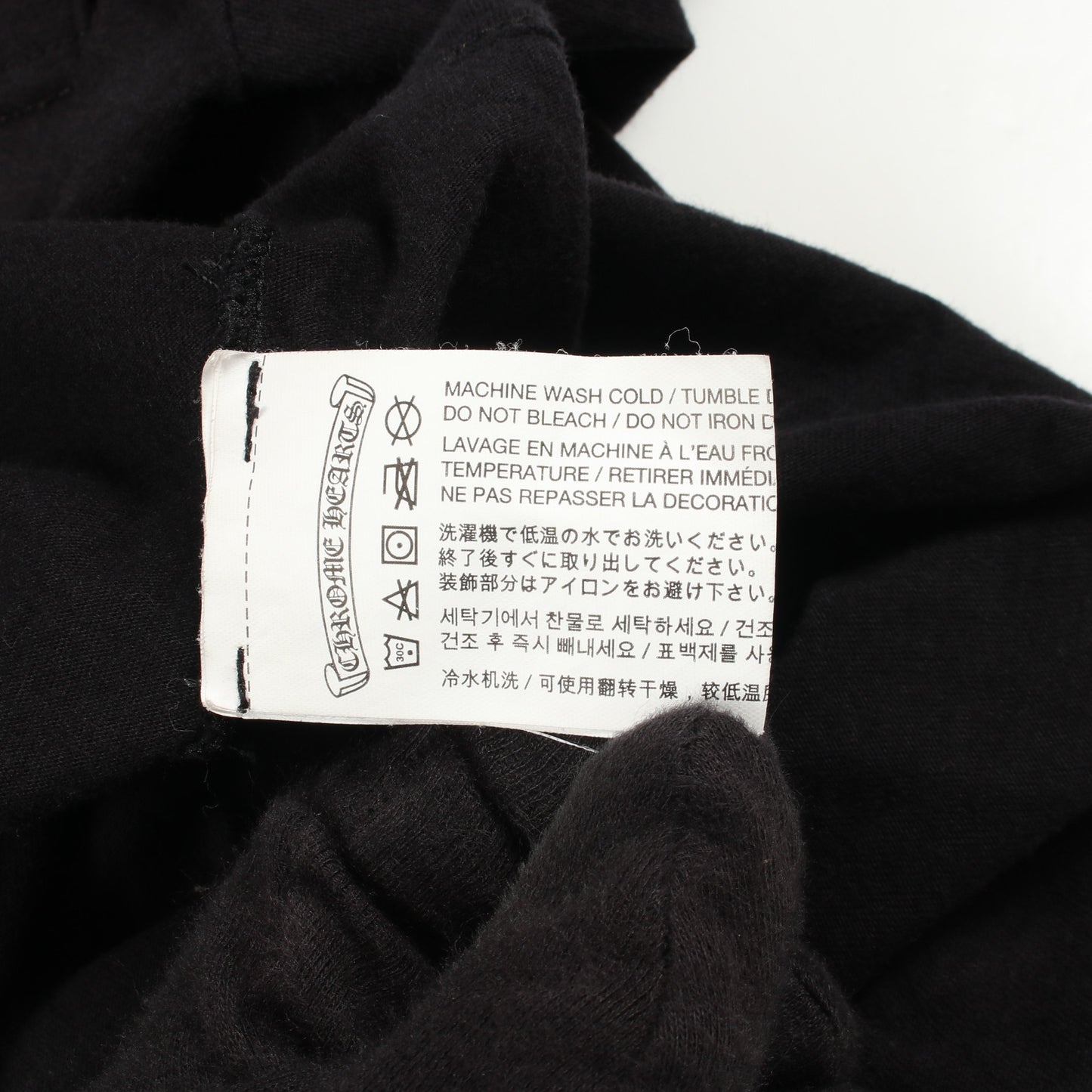 ダガー バックプリント ポケット付き 長袖Tシャツ コットン ブラック クロムハーツ