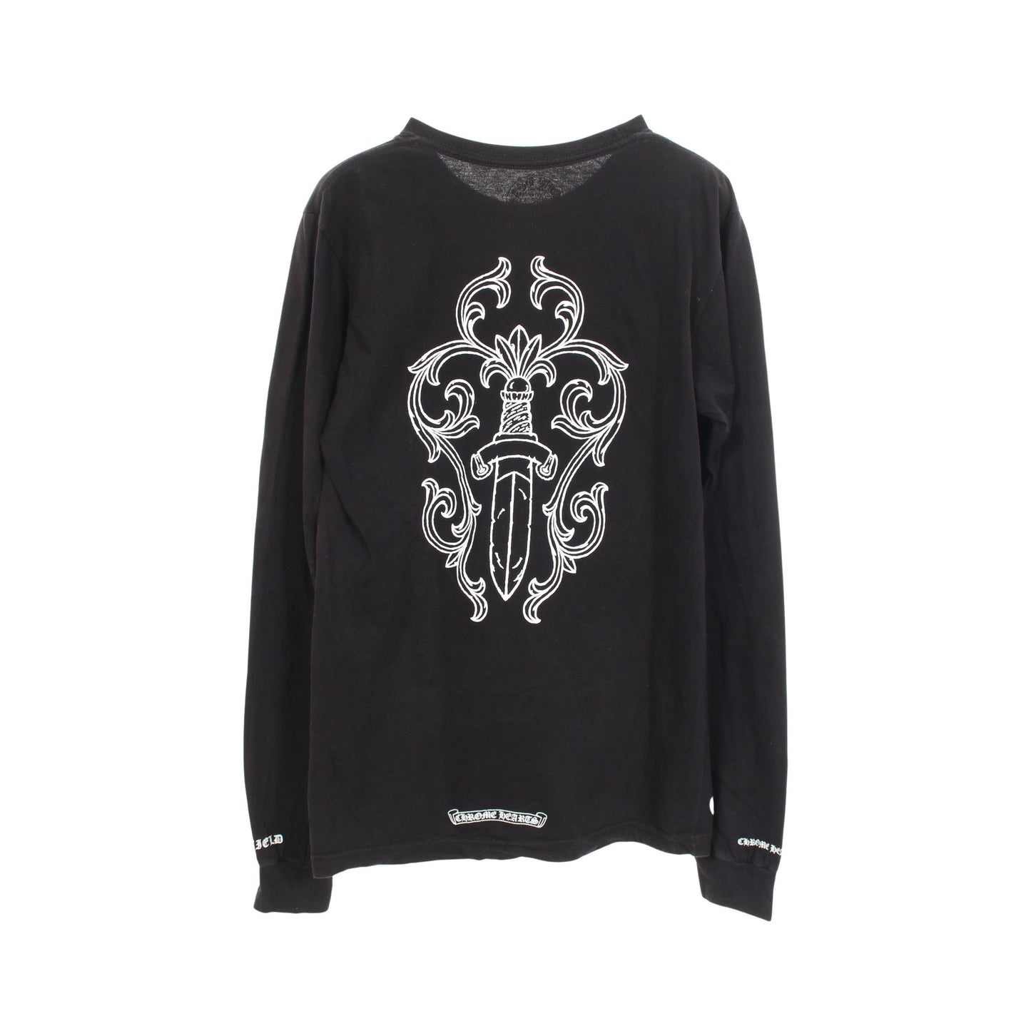 ダガー バックプリント ポケット付き 長袖Tシャツ コットン ブラック クロムハーツ