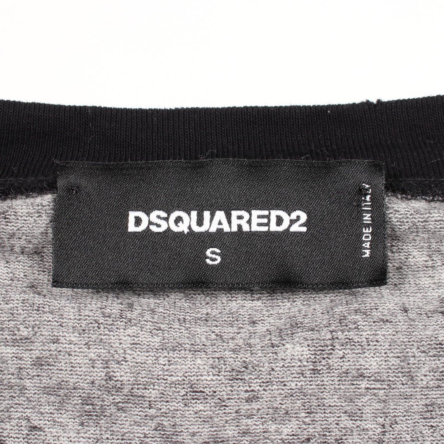 Caten Twins ラグランスリーブ ダメージ加工 長袖Tシャツ コットン グレー ブラック ディースクエアード トップス DSQUARED2
