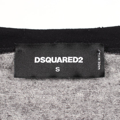 Caten Twins ラグランスリーブ ダメージ加工 長袖Tシャツ コットン グレー ブラック ディースクエアード トップス DSQUARED2