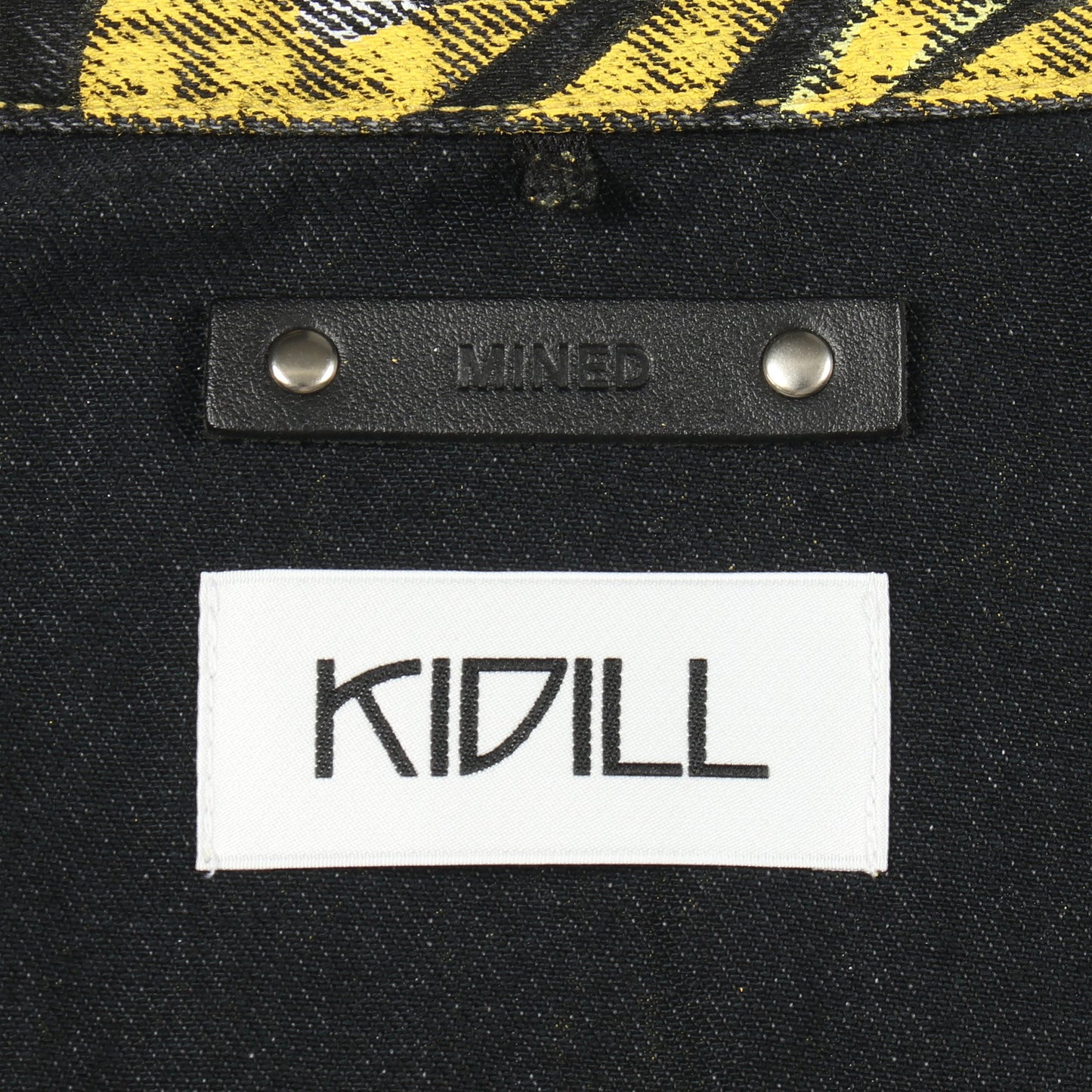KIDILL × MINEDENIM 総柄 カットオフ シャツ ジャケット コットン イエロー ブラック キディル
