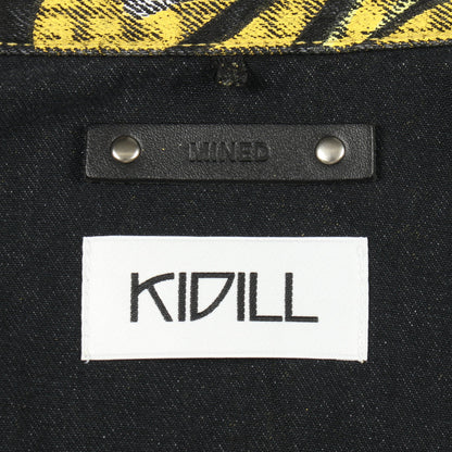 KIDILL × MINEDENIM 総柄 カットオフ シャツ ジャケット コットン イエロー ブラック キディル