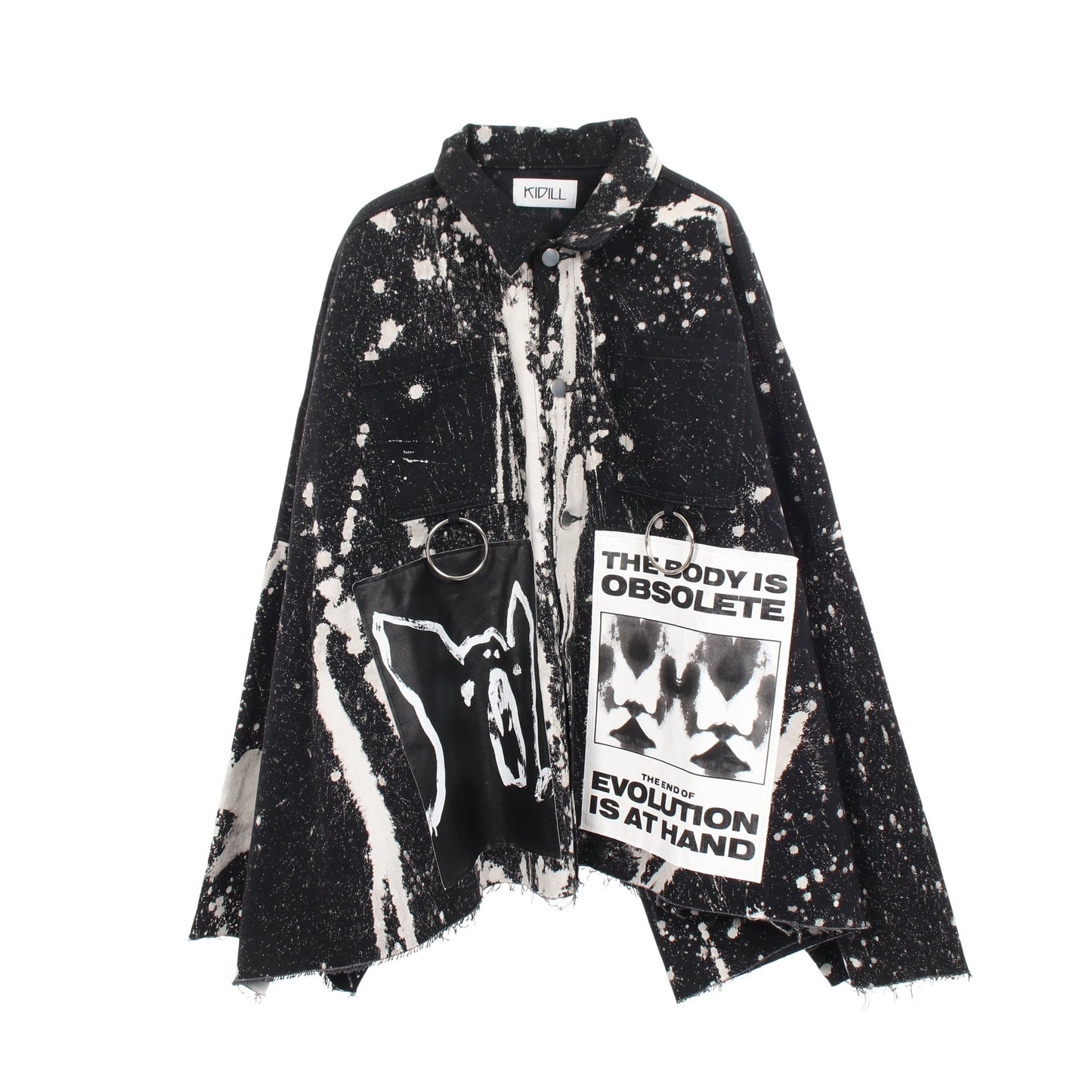 Anarchy Denim Jacket デニムジャケット コットン ブラック ホワイト キディル