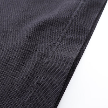 ロゴ刺繍 モックネック 半袖Tシャツ コットン ブラック ヘロンプレストン