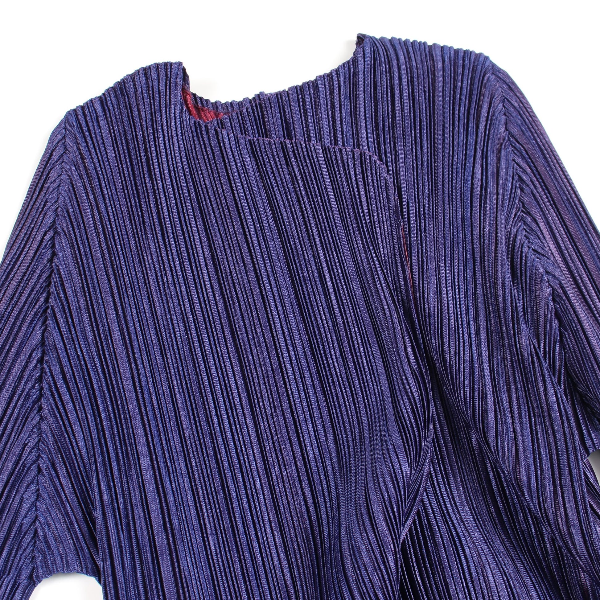 プリーツ カーディガン ネイビー パープル プリーツプリーズ トップス PLEATS PLEASE
