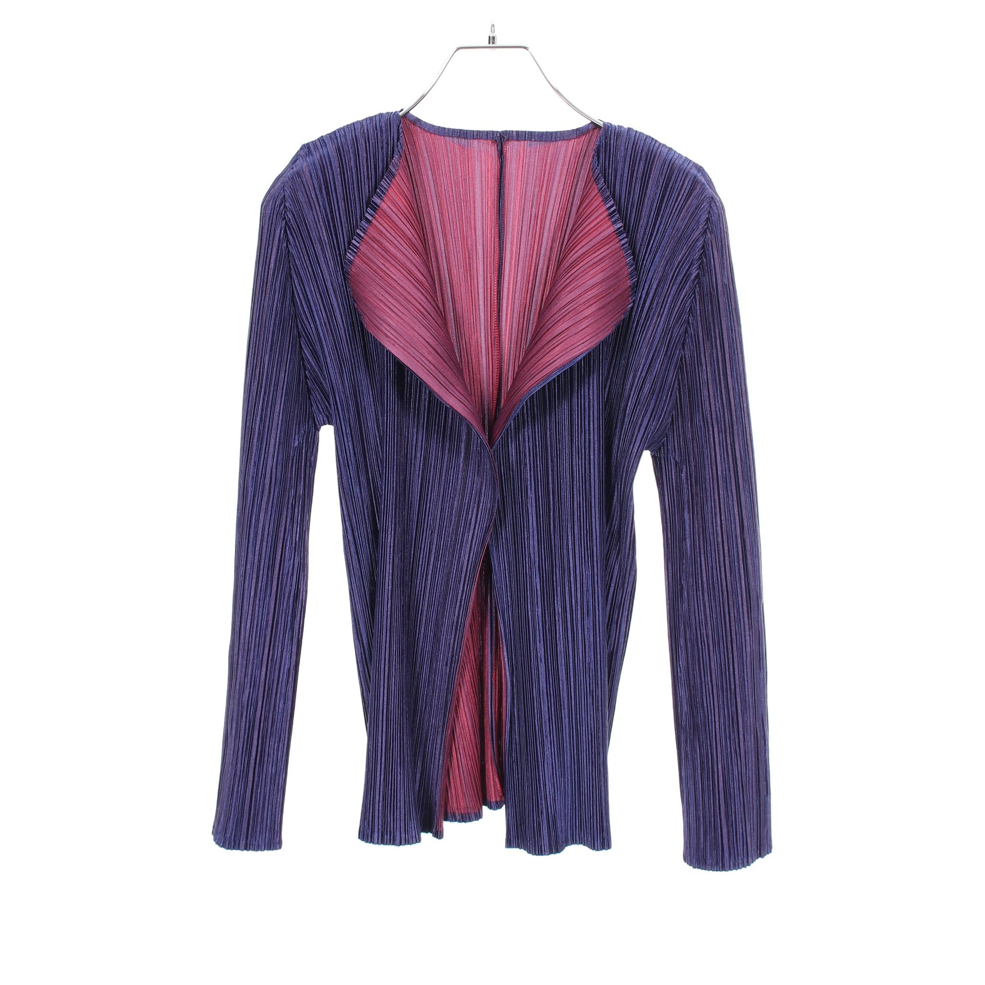 プリーツ カーディガン ネイビー パープル プリーツプリーズ トップス PLEATS PLEASE