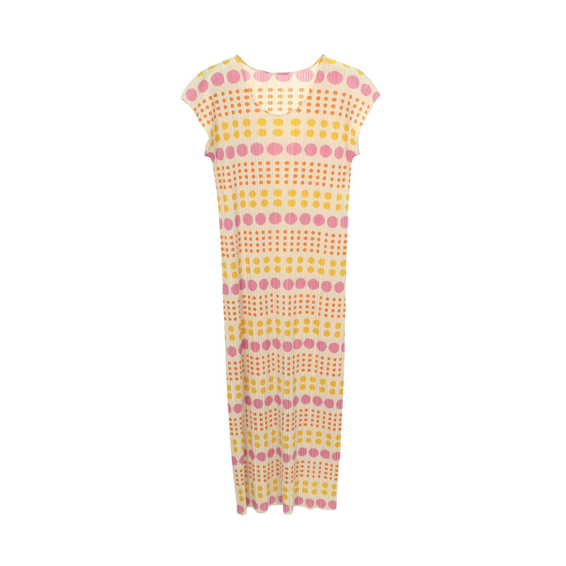 プリーツ ドット柄 ワンピース カーキベージュ マルチカラー プリーツプリーズ ワンピース PLEATS PLEASE