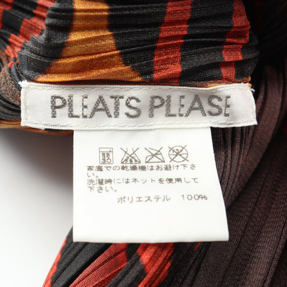 プリーツ 総柄 ノースリーブ ワンピース ブラック レッドブラウン マルチカラー プリーツプリーズ ワンピース PLEATS PLEASE