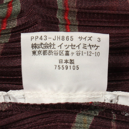 プリーツ 総柄 ワンピース ダークブラウン レッド グレーグリーン プリーツプリーズ