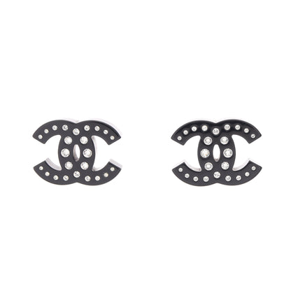 ココマーク ピアス ラインストーン ブラック D19B シャネル アクセサリー CHANEL