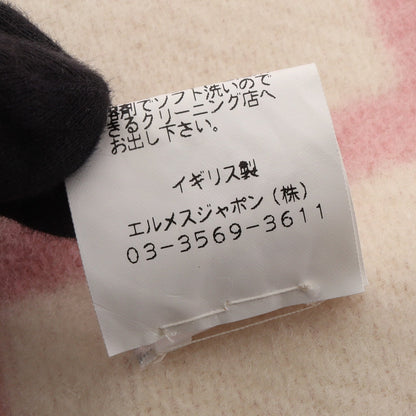 ベビープレード アヴァロン ブランケット ウール カシミヤ ライトピンク オフホワイト エルメス