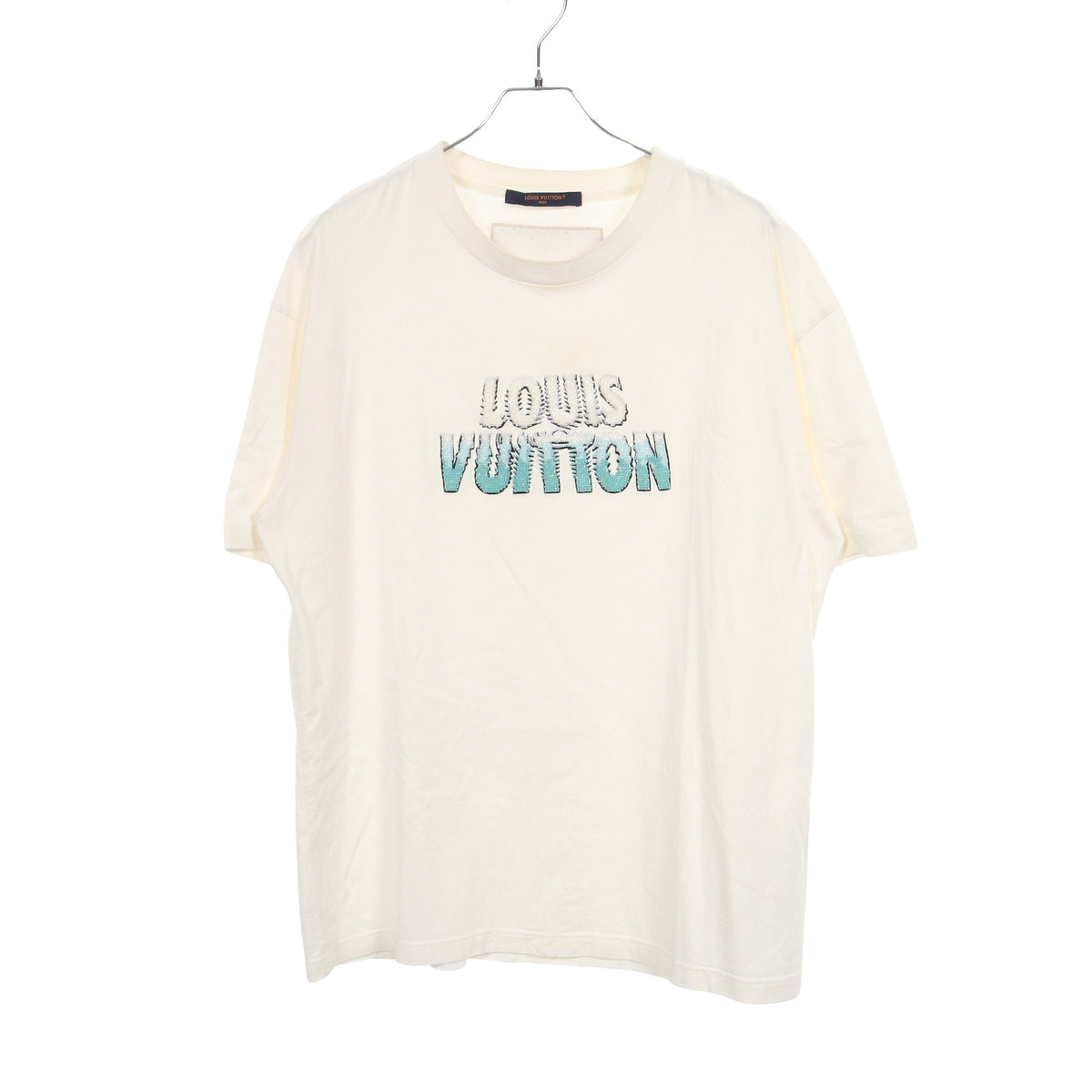 エンブロイダード ビーズコットン 半袖Tシャツ コットン ホワイト ルイヴィトン