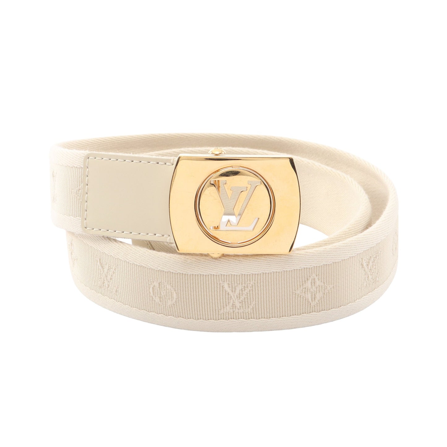 サンチュール フォーチューン モノグラム ベルト GP キャンバス レザー アイボリー ゴールド ルイヴィトン 財布・小物 LOUIS VUITTON
