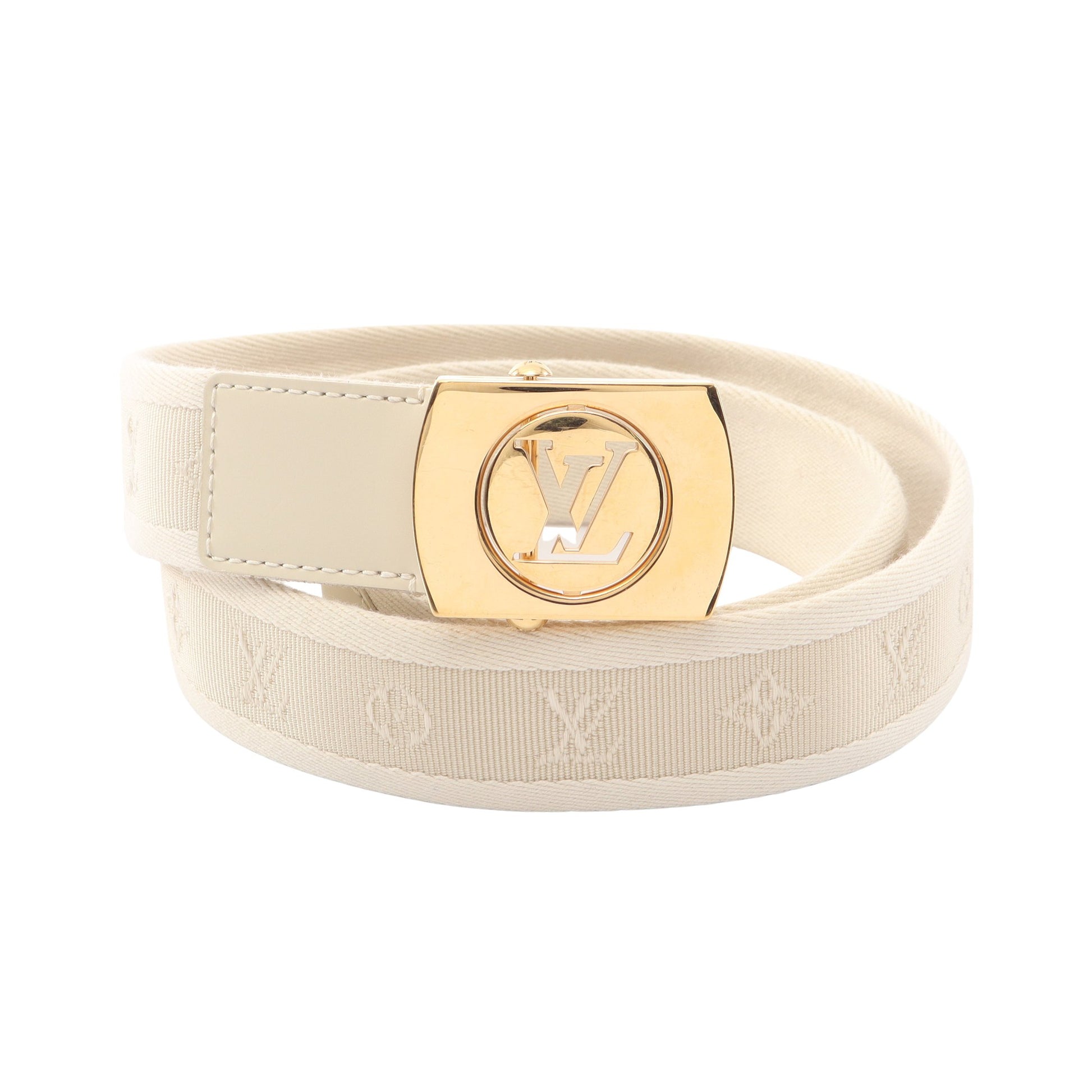 サンチュール フォーチューン モノグラム ベルト GP キャンバス レザー アイボリー ゴールド ルイヴィトン 財布・小物 LOUIS VUITTON