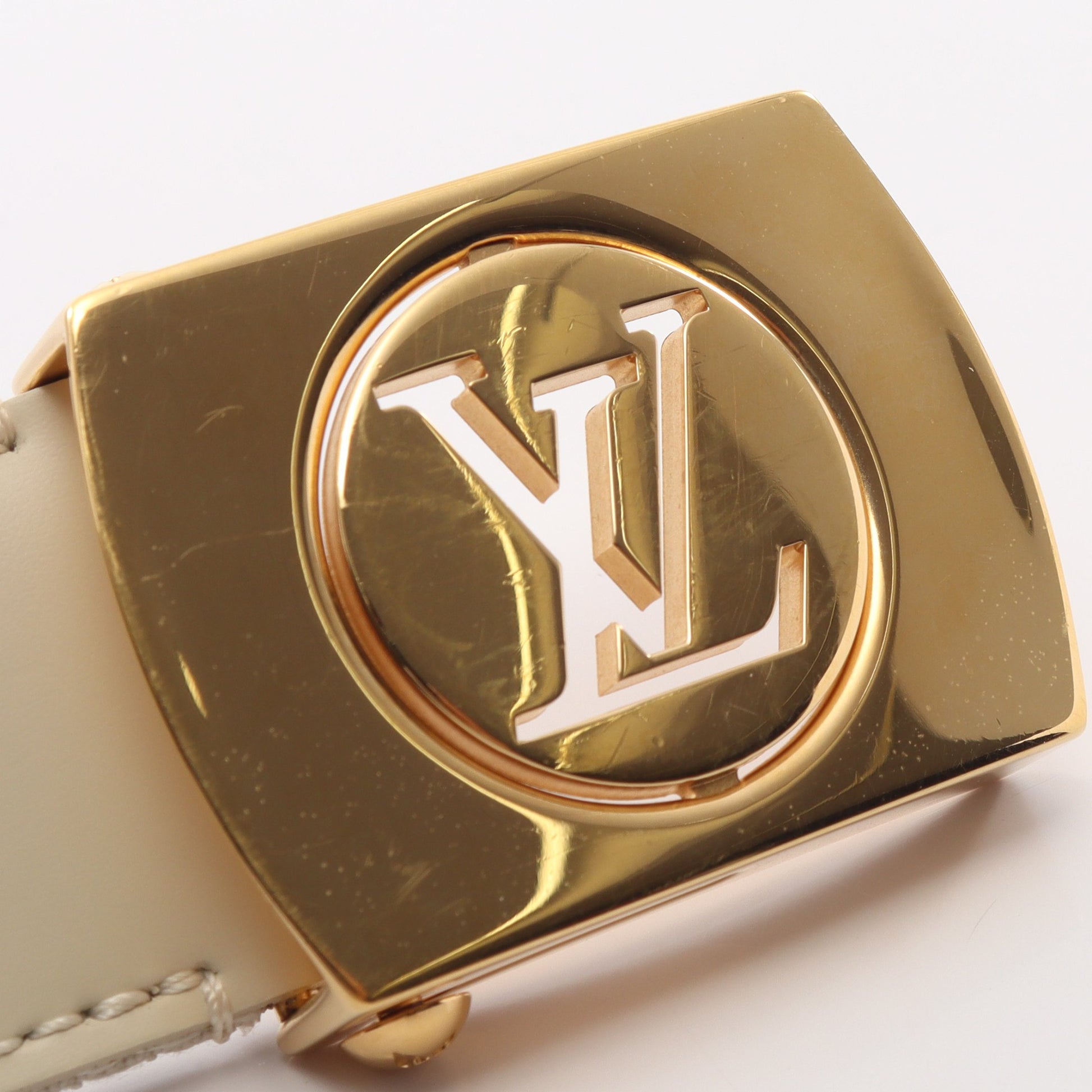 サンチュール フォーチューン モノグラム ベルト GP キャンバス レザー アイボリー ゴールド ルイヴィトン 財布・小物 LOUIS VUITTON
