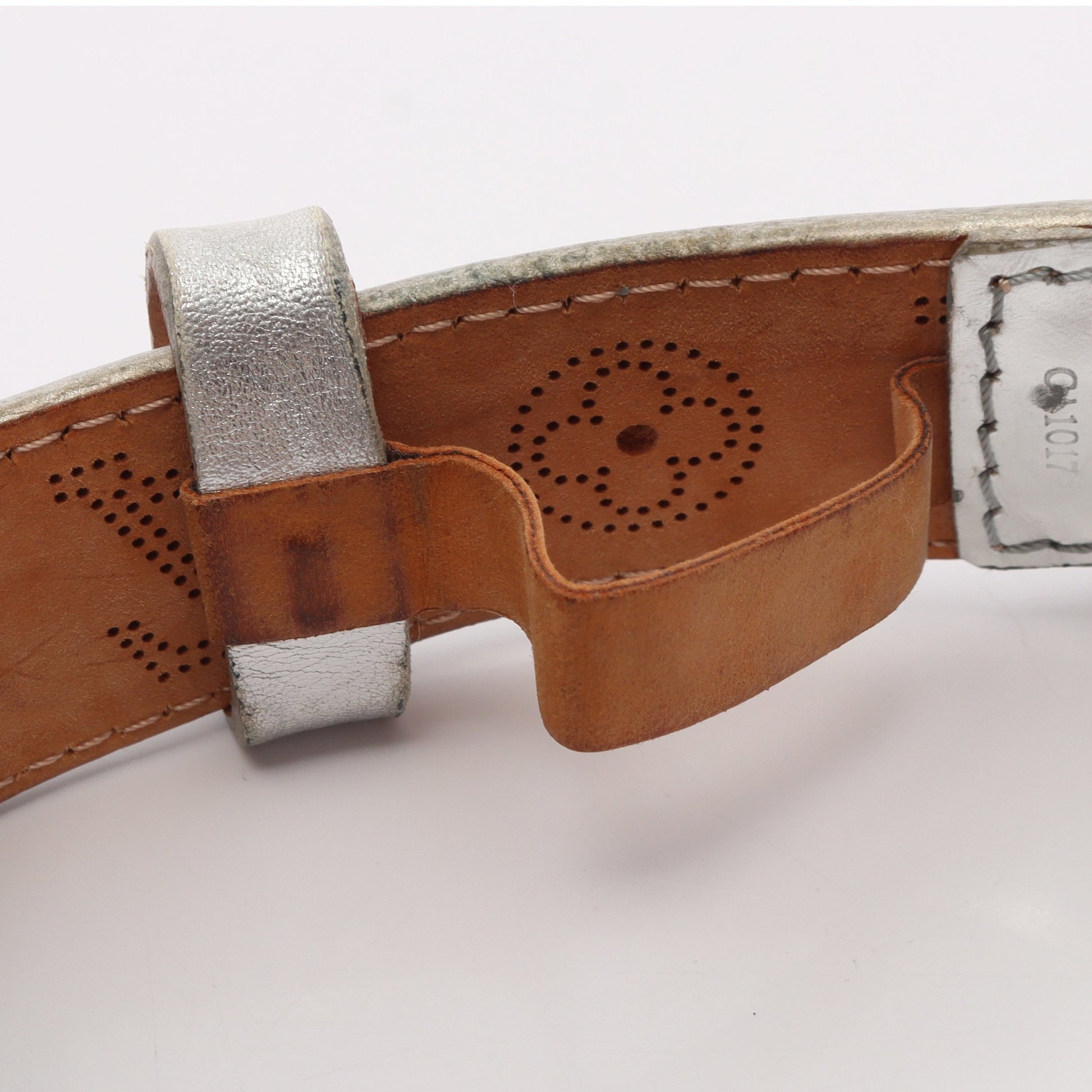 ノマド サンチュール パンチング ベルト レザー シルバー ルイヴィトン 財布・小物 LOUIS VUITTON
