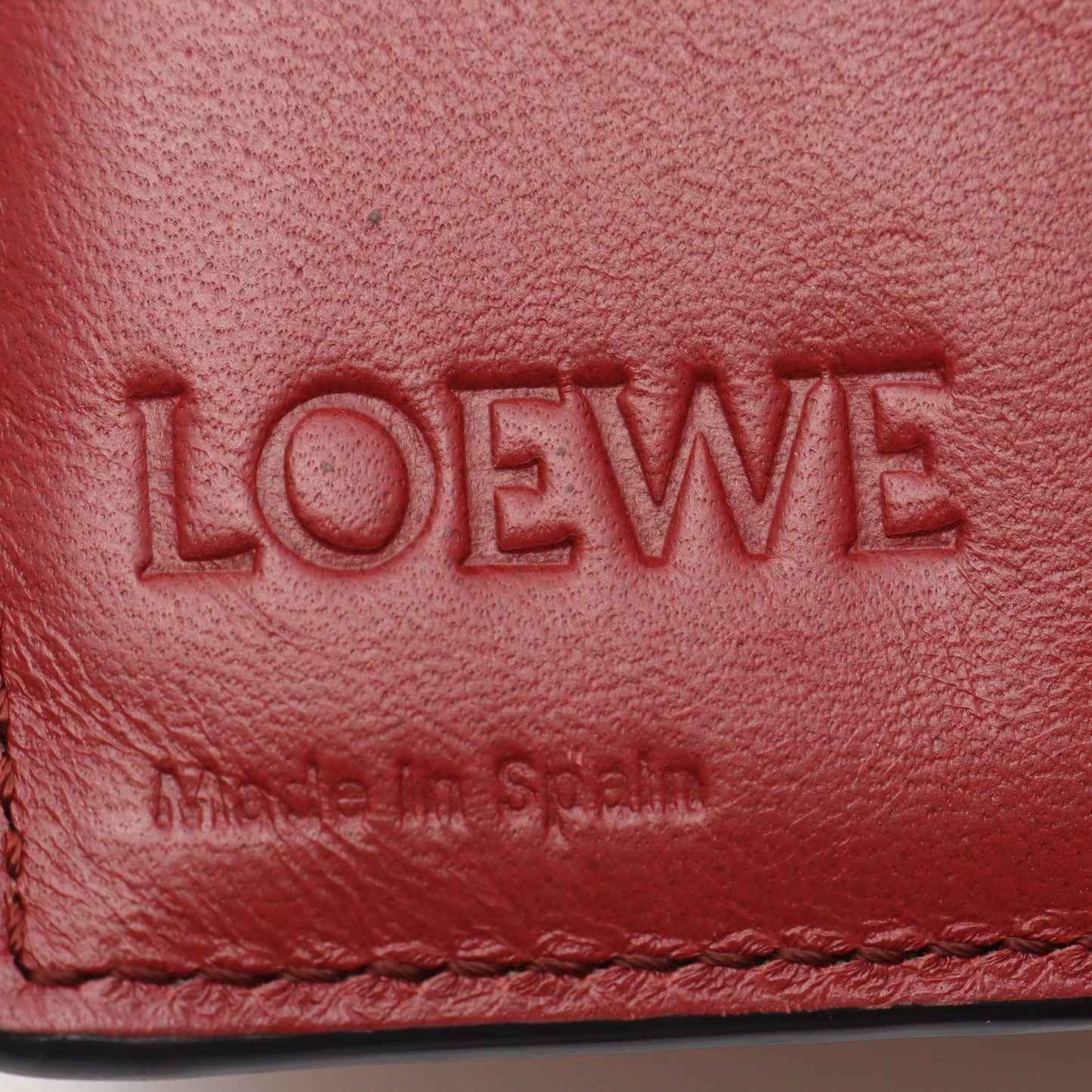 スリム ジップ バイフォールド ウォレット 二つ折り財布 レザー ブラウン レッド ロエベ 財布・小物 LOEWE