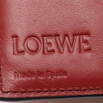スリム ジップ バイフォールド ウォレット 二つ折り財布 レザー ブラウン レッド ロエベ 財布・小物 LOEWE