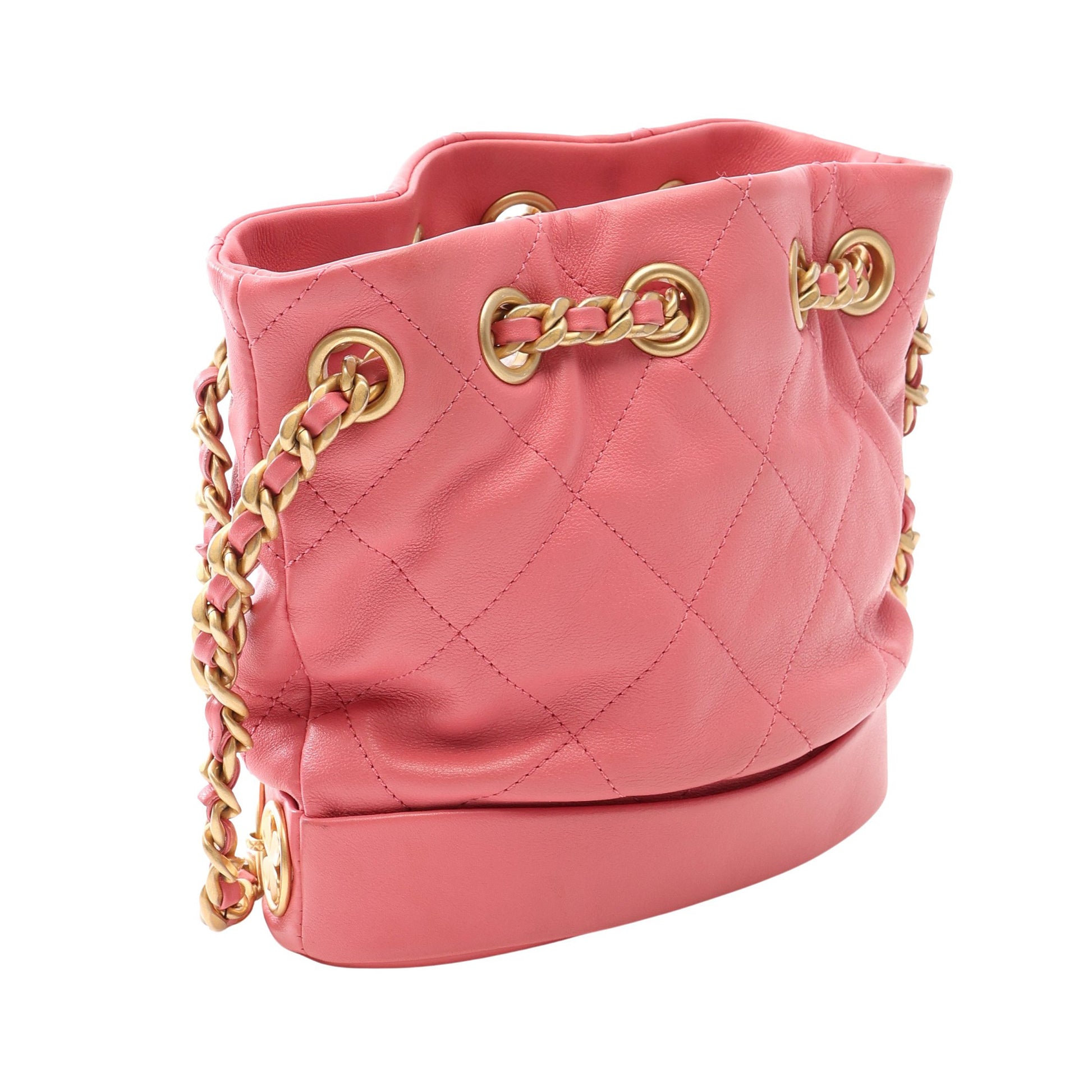 マトラッセ チェーンショルダーバッグ ラムスキン ピンク ゴールド金具 シャネル バッグ CHANEL