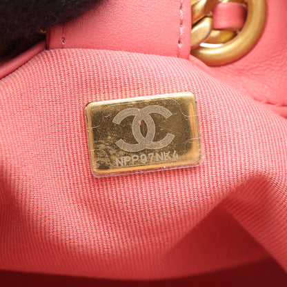 マトラッセ チェーンショルダーバッグ ラムスキン ピンク ゴールド金具 シャネル バッグ CHANEL