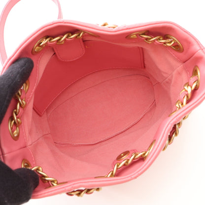 マトラッセ チェーンショルダーバッグ ラムスキン ピンク ゴールド金具 シャネル バッグ CHANEL