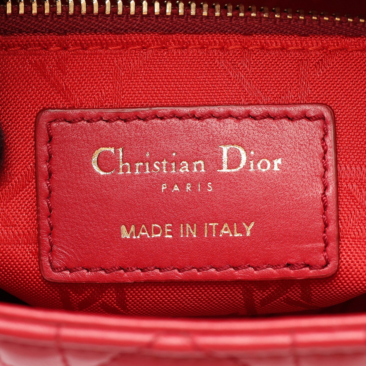 LADY DIOR MY ABCDIOR カナージュ 2WAY ハンドバッグ レザー レッド クリスチャンディオール