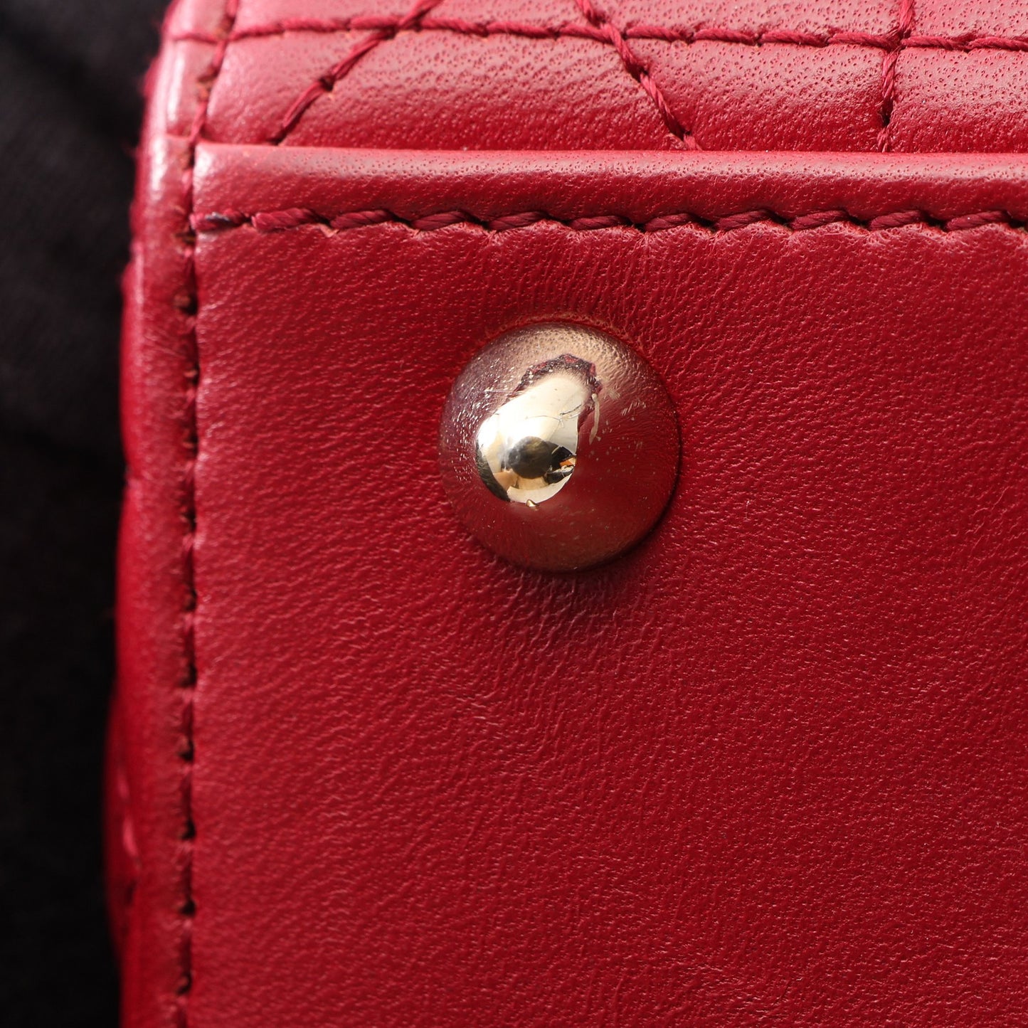 LADY DIOR MY ABCDIOR カナージュ 2WAY ハンドバッグ レザー レッド クリスチャンディオール