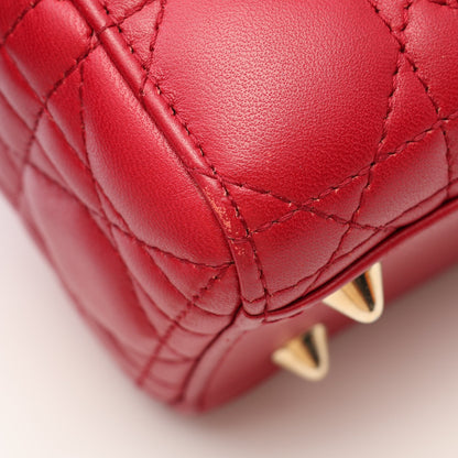 LADY DIOR MY ABCDIOR カナージュ 2WAY ハンドバッグ レザー レッド クリスチャンディオール