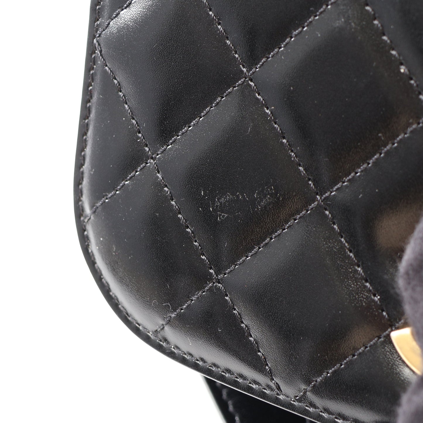 マトラッセ ショルダーバッグ レザー スエード ブラック ゴールド金具 シャネル バッグ CHANEL