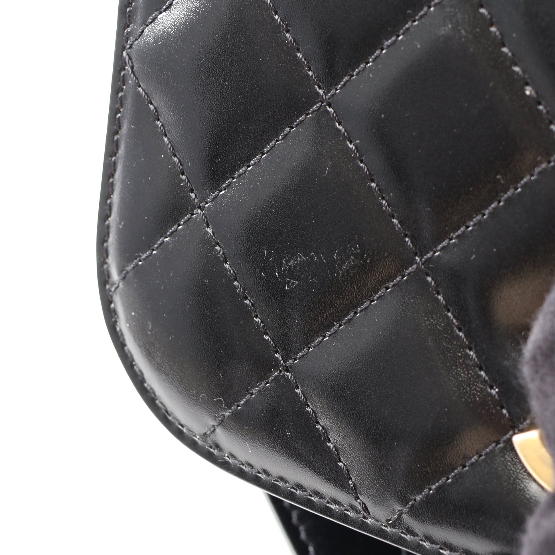 マトラッセ ショルダーバッグ レザー スエード ブラック ゴールド金具 シャネル バッグ CHANEL