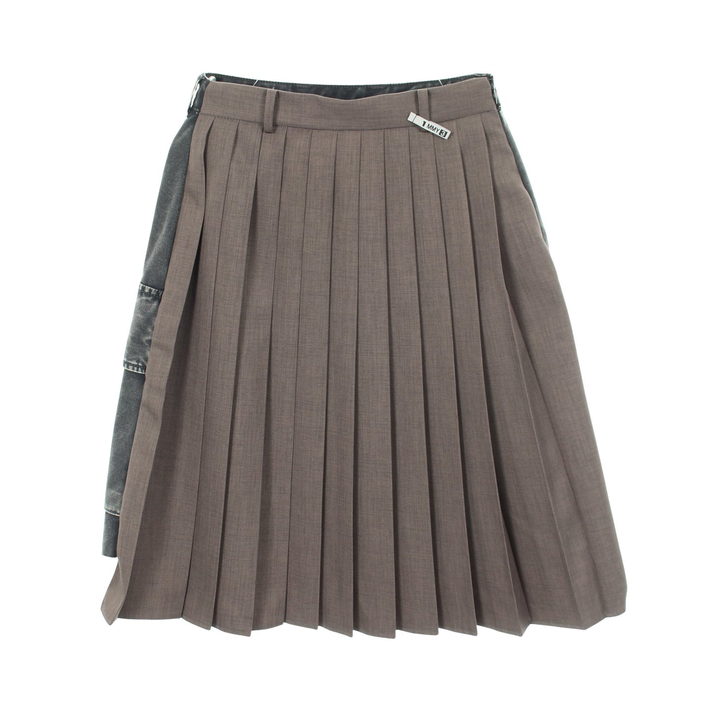 COMBINED PLEATS SKIRT プリーツ スカート コットン グレー メゾンミハラヤスヒロ
