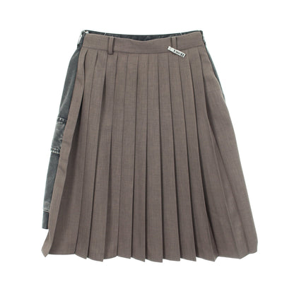 COMBINED PLEATS SKIRT プリーツ スカート コットン グレー メゾンミハラヤスヒロ