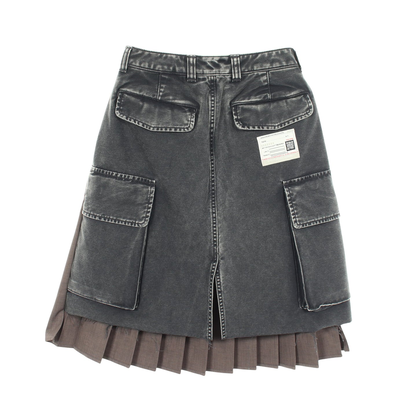 COMBINED PLEATS SKIRT プリーツ スカート コットン グレー メゾンミハラヤスヒロ