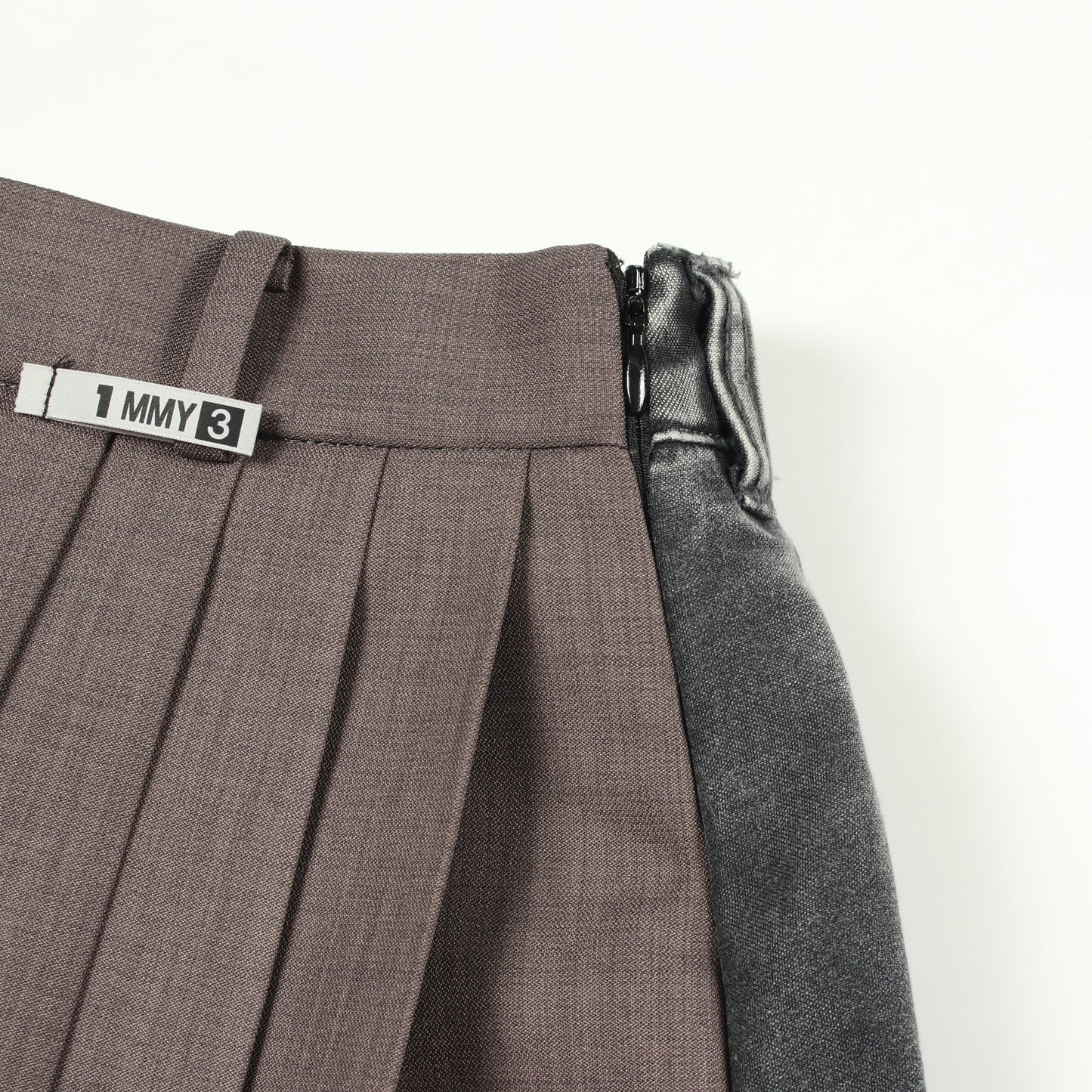 COMBINED PLEATS SKIRT プリーツ スカート コットン グレー メゾンミハラヤスヒロ