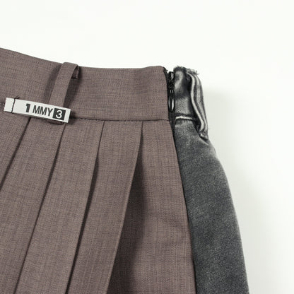 COMBINED PLEATS SKIRT プリーツ スカート コットン グレー メゾンミハラヤスヒロ