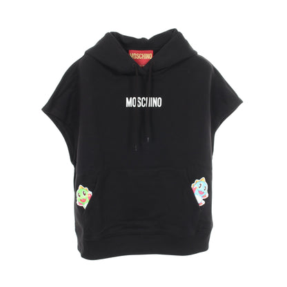 MOSCHINO × Puzzle Bobble フレンチスリーブ プルオーバーパーカー コットン ブラック モスキーノ