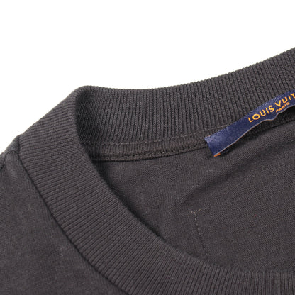 インサイドアウト 編み込みポケット 半袖Tシャツ コットン ブラック ルイヴィトン