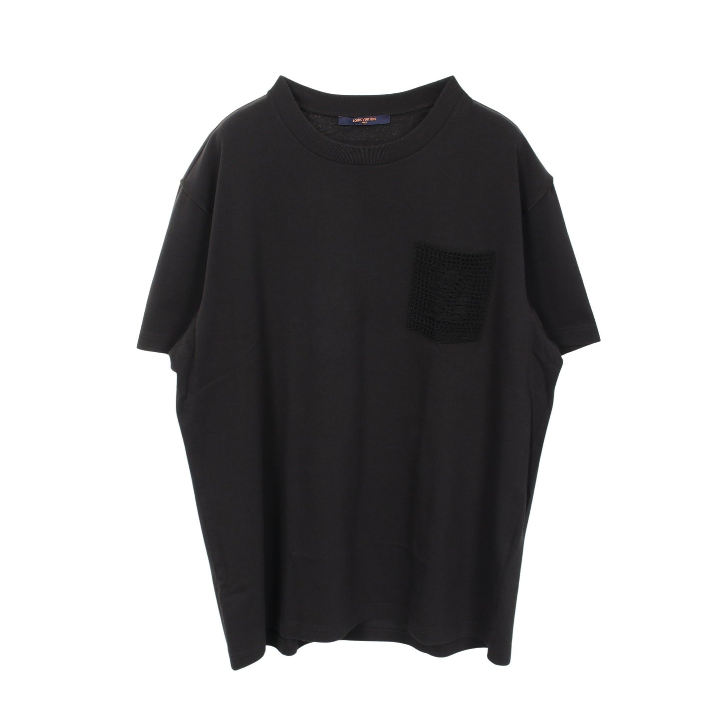 インサイドアウト 編み込みポケット 半袖Tシャツ コットン ブラック ルイヴィトン