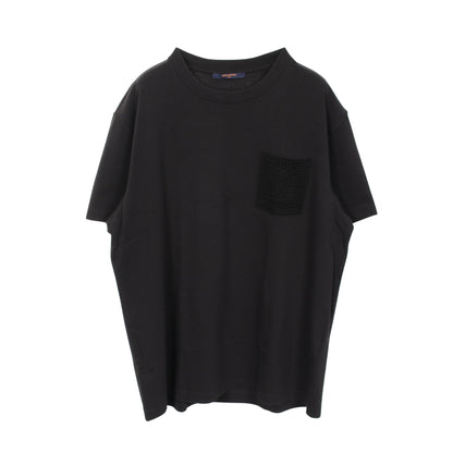 インサイドアウト 編み込みポケット 半袖Tシャツ コットン ブラック ルイヴィトン