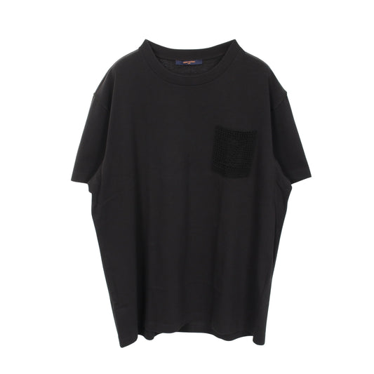 インサイドアウト 編み込みポケット 半袖Tシャツ コットン ブラック ルイヴィトン トップス LOUIS VUITTON