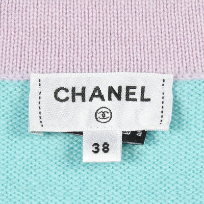 ココマークボタン カーディガン カシミヤ ライトブルー ライトパープル シャネル トップス CHANEL