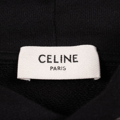 ホースプリント オーバーサイズ プルオーバーパーカー コットン ブラック セリーヌ トップス CELINE
