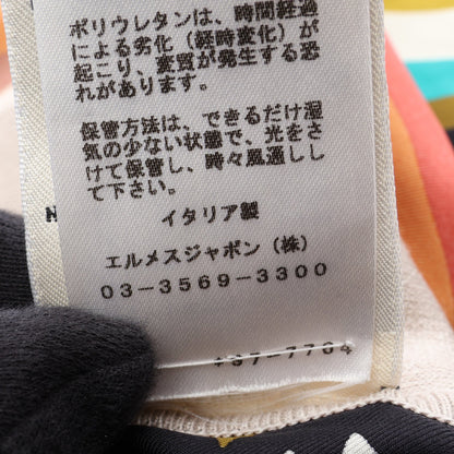 ツイルレーヌ BRIDES de GALA SHADOW スカーフ切替 カーディガン シルク コットン グレーベージュ マルチカラー エルメス