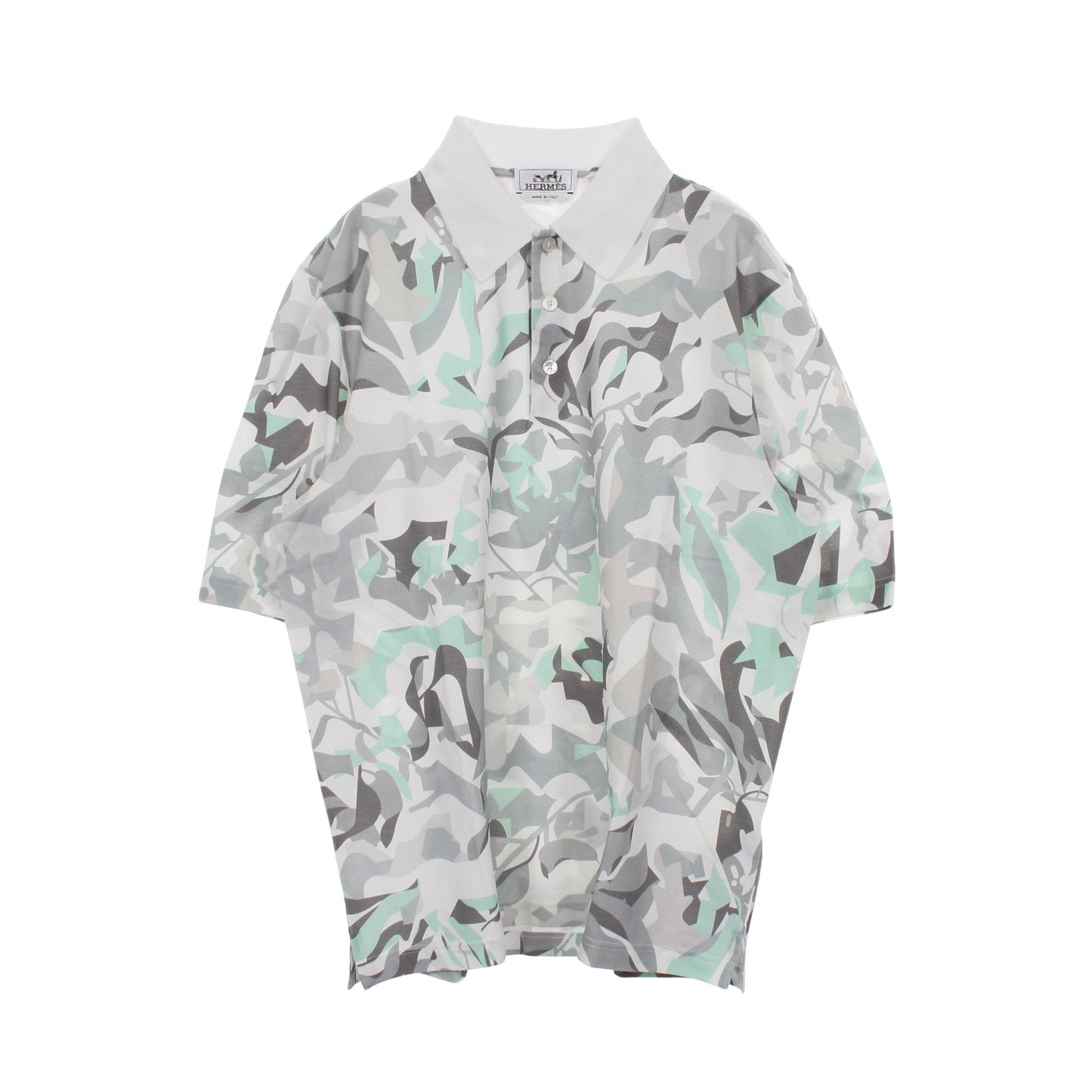 PUZZLE VEGETAL ポロシャツ コットン ホワイト グレー ライトグリーン エルメス トップス HERMES