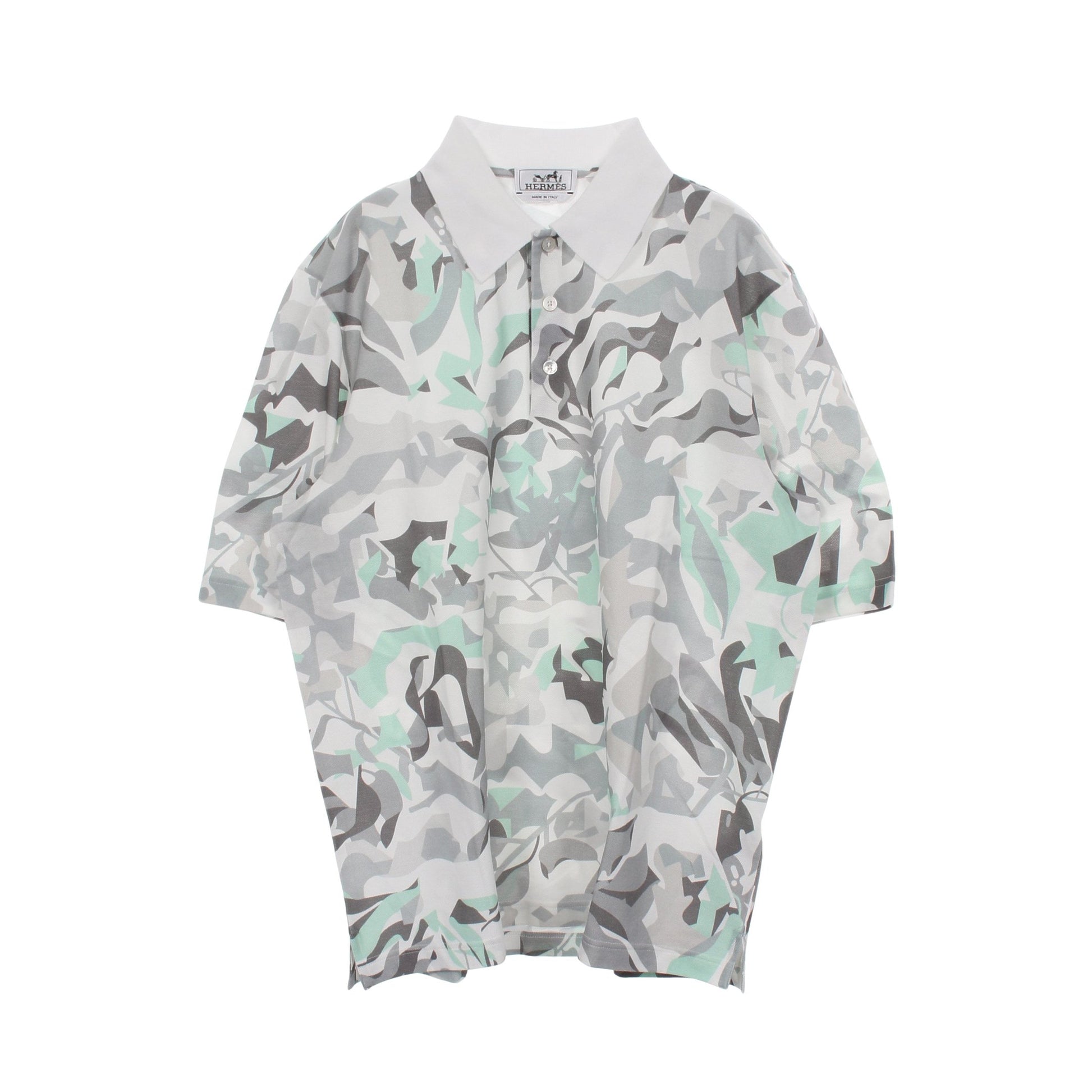 PUZZLE VEGETAL ポロシャツ コットン ホワイト グレー ライトグリーン エルメス トップス HERMES